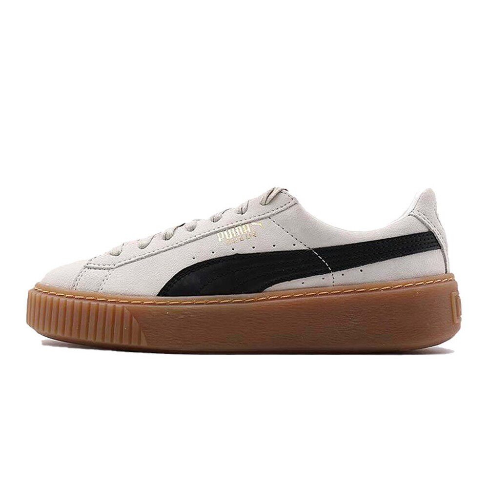 PUMA 板鞋 平跟 系带 女 圆头 低帮 白色 四季通用 包裹性轻便