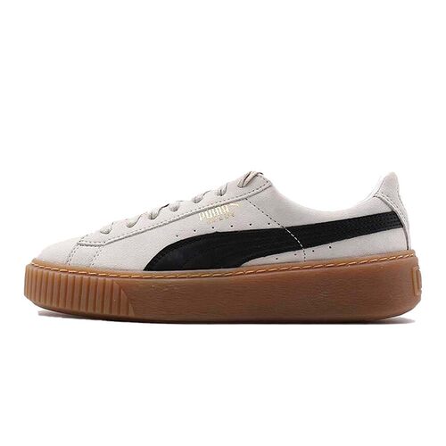 PUMA 板鞋 平跟 系带 女 圆头 低帮 白色 四季通用 包裹性轻便