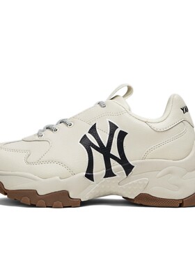 【攀登】 MLB 老爹鞋 系带 防滑支撑 圆头 厚底 白色 男女通用