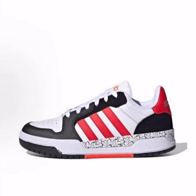 adidas neo Entrap 潮流时尚 低帮 板鞋 男女同款 白红色