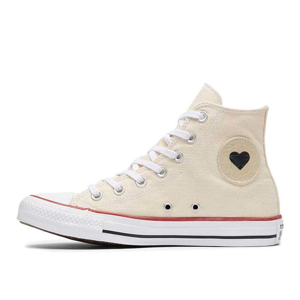 【攀登】 Converse 帆布鞋 耐磨减震 女 平跟 米色 高帮 圆头