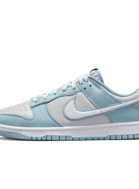 Nike 板鞋 织物皮革 低帮 防滑减震耐磨 蓝色 四季通用 圆头 系带