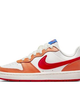 【攀登】 Nike 儿童板鞋 皮革 秋夏春冬 低帮 橙色 圆头 透气