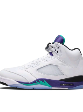 Jordan Air Jordan 5 OG Grape 皮革高帮复古篮球鞋男款白紫色