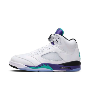 Jordan Air Jordan 5 OG Grape 皮革高帮复古篮球鞋男款白紫色