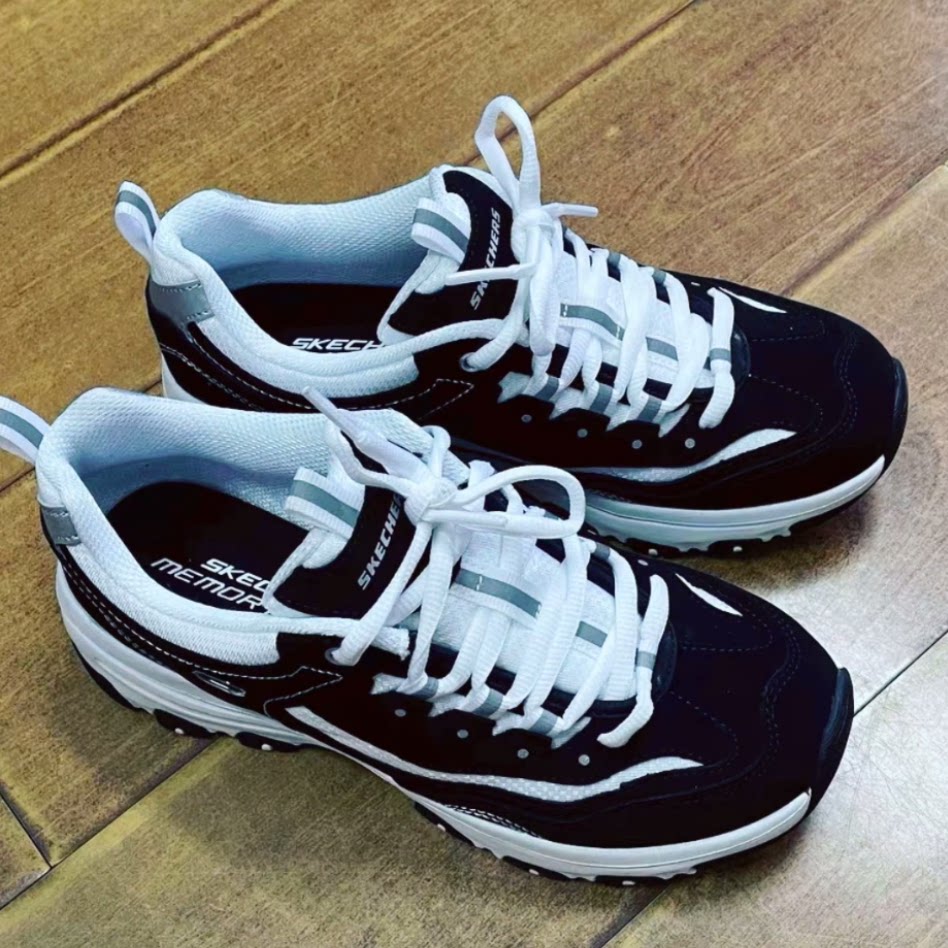 Skechers/斯凯奇 老爹鞋 四季通用 厚底 人造革皮革 黑色 低帮 女
