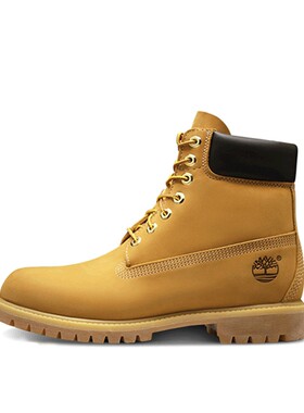 Timberland 户外靴 系带 耐磨 头层牛皮 秋冬 男 厚底 圆头 黄色
