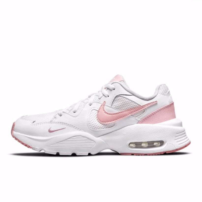 Nike Air Max Fusion 舒适 低帮 气垫 跑步鞋 女款 白粉色