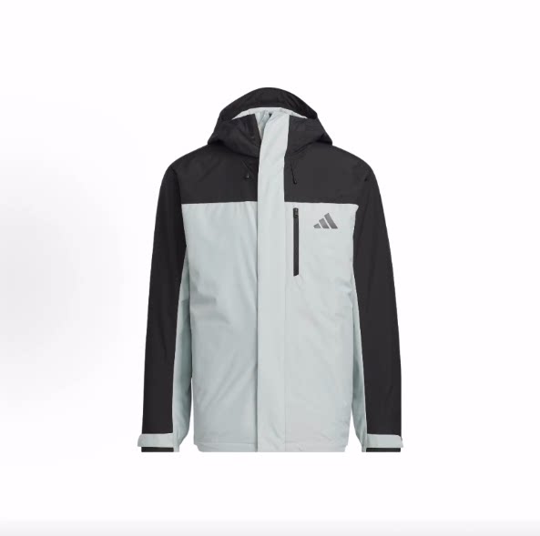 adidas 三合一拒水加绒休闲连帽舒适夹克外套 男女同款
