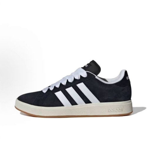 adidas Grand Court Base 00s低帮板鞋男女同款黑白