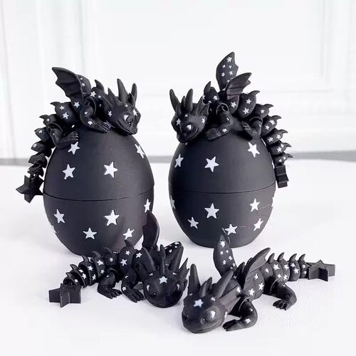 跨境3D打印夜光龙蛋工艺品摆件