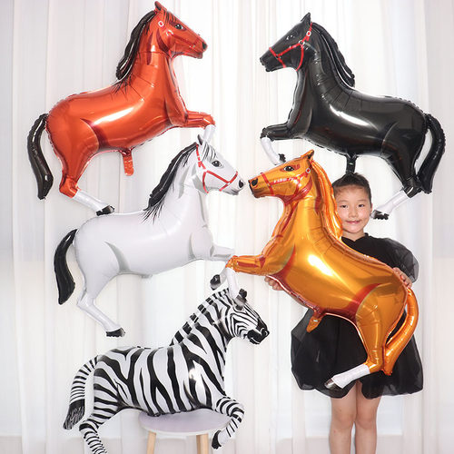 动物卡通生日露营拍照装饰马气球