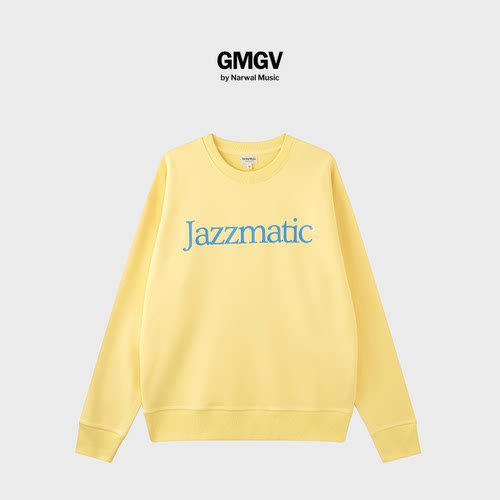 GMGV｜Jazzmatic圆领卫衣复古字母印花爵士纯棉宽松 男女同款