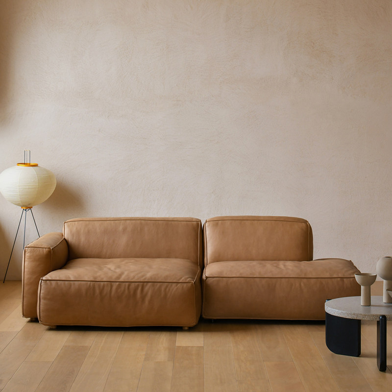 jolor进口头层苯胺皮北欧现代简约miller组合转角真皮沙发