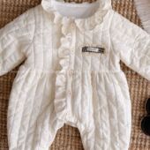 爬服 2769 法式 婴儿衣服秋冬刺绣女宝加绒桁棉加厚保暖连