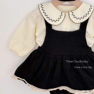 学院风高级包屁套装 婴幼儿女童宝宝秋款 哈衣 布朗尼 三小朵2659