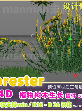 C4D植物插件c4d植物树木快速生成动画插件Forester插件 R18-R26