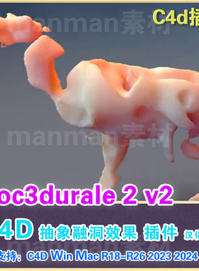 c4d插件 抽象融洞效果动画噪波着色器插件 CodeVonc Proc3durale