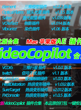 新Mac版 Ae插件VideoCopilot插件合集E3d saber optical Flares汉