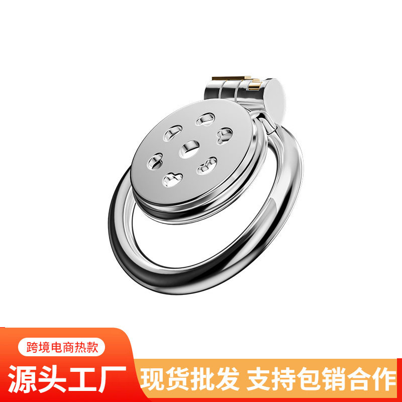 男用金属CB贞操锁平板锁cb锁cd锁伪娘禁欲负数锁龙锁鸟笼玩具 - 实物图