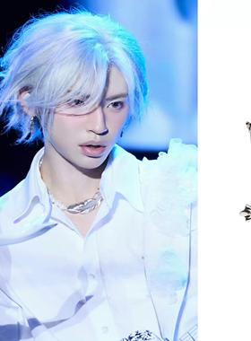 AARONX小鬼王琳凯同款复古十字架925银小众嘻哈个性百搭耳环耳饰