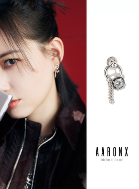 aaronx原创小众设计闫桉李斯丹妮同款耳坠做旧锆石耳钉耳环