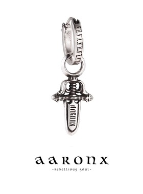AARONX原创中世纪风宝剑造型925银做旧复古百搭叠戴情侣耳环