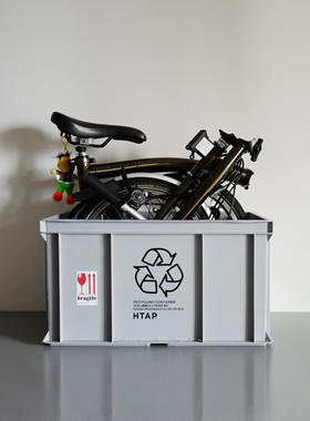 HTAP大容量60L搬运箱循环限定户外露营收纳可配木板滑轮车德国灰