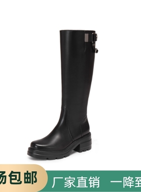 撤柜同款女鞋2025新款马鞍靴英伦风骑士靴厚底加绒长靴EEZ42DG5