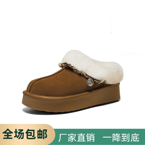 同款民族风毛毛鞋2025冬新款棉鞋可外穿厚底休闲雪地靴女B3025AH6