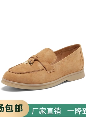 商场同款2025新款复古通勤羊皮乐福鞋一脚蹬粗跟女单鞋A4821AA5