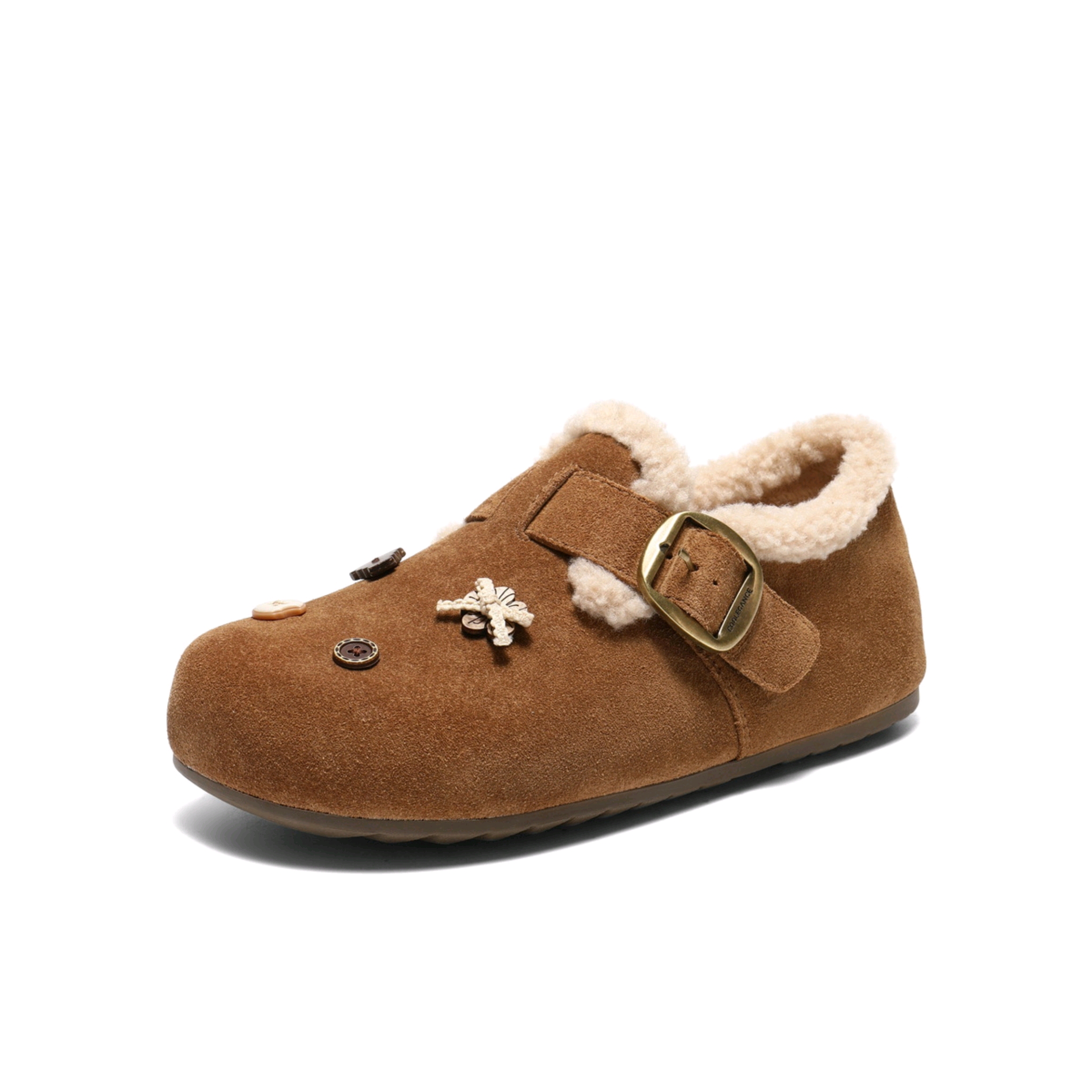 全麦吐司毛毛鞋全包勃肯鞋2026新款加绒棉鞋雪地靴E9G1DAM6