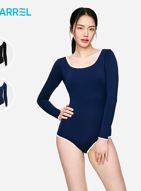 韩国BARREL长袖连体泳衣女海边度假沙滩泡温泉保守防晒显瘦2025款