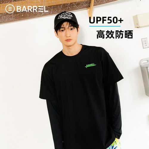 BARREL男士假两件长袖冲浪T恤