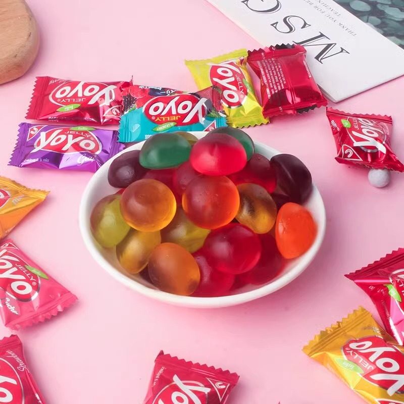 泰国进口 YOYO混合水果汁软糖草莓葡萄QQ橡皮糖凝胶糖休闲零食品