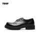 TBOF 男通勤 高级感哑光马皮厚底增高休闲皮鞋 袋鼠德比鞋 D006