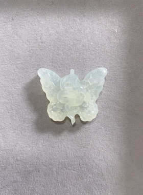 新款蛇蝶天然岫玉蝴蝶吊坠挂件男女款玉石项链毛衣链锁骨链青花