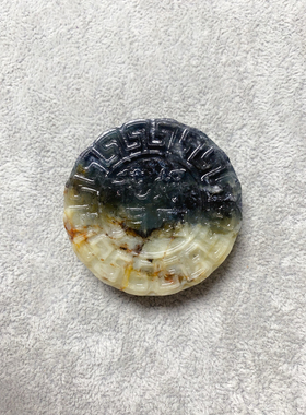 新岫玉月饼吊坠花玉月饼车挂镇尺天然玉石月饼手把件中秋节玉月饼