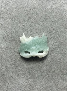 新岫玉麒麟面具吊坠仿古瑞兽天然玉石麒麟手牌国风汉服配饰龙面具