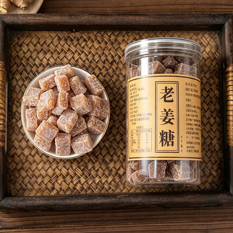 姜糖纯手工正宗老姜味纯正姜糖软糖罐装特产姜汁老姜糖干450克