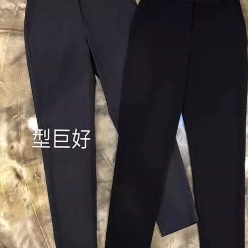 早秋黑色直筒九分西装裤通勤气质