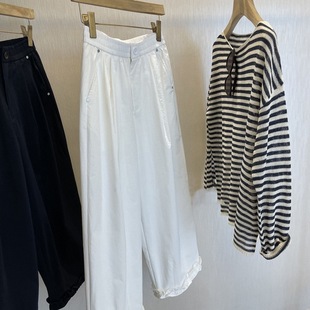 户外宽松显瘦花边直筒休闲裤 氛围感神裤 美到心尖尖上 深圳南油