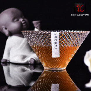 人工吹制透明水晶玻璃茶杯简约耐热茶具家用主人玻璃品茗杯