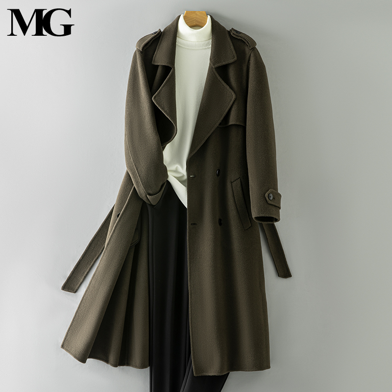 100%全羊毛手工缝制双面呢风衣