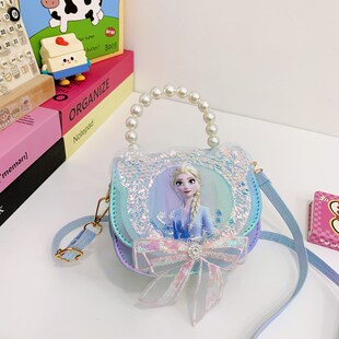 爱莎公主儿童小包包女童生日礼物斜跨大容量elsa手拎包冰雪奇缘包