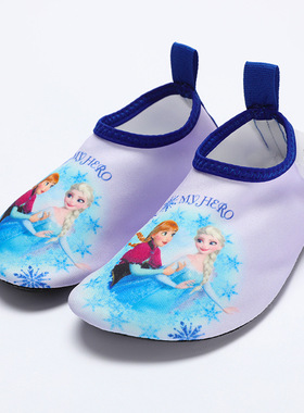 爱莎公主儿童沙滩鞋防滑防割游泳溯溪软鞋elsa宝宝涉水鞋子1-7岁