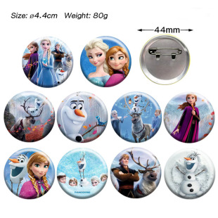 爱莎公主儿童胸针女孩书包装饰别针冰雪奇缘圆形徽章elsa勋章挂件