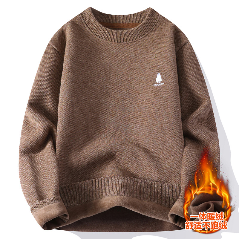 冬季青少年毛衣男孩13岁初中学生14加绒加厚打底衫15大童16针织衫