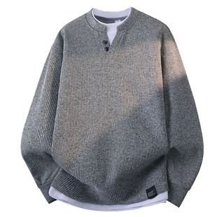 青少年潮流宽松卫衣12男孩15岁初中学生14大童16假两件针织打底衫