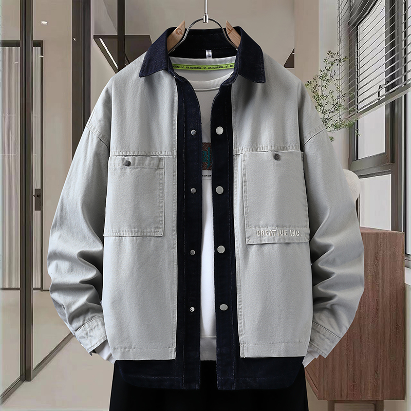 青少年潮流宽松牛仔外套男孩夹克